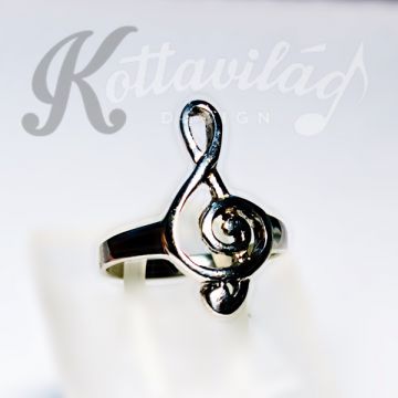 Violinkulcsos ezüst gyűrű