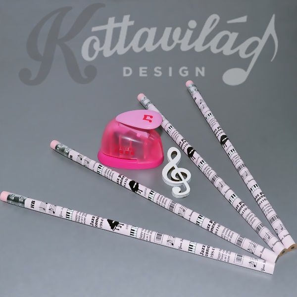 Kotta-hangszer mintás grafit ceruza, 3 -oldalú